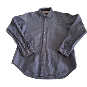 Zara Man Long Sleeve Button Up Men's Shirt Large Slim Fit 100% Cotton